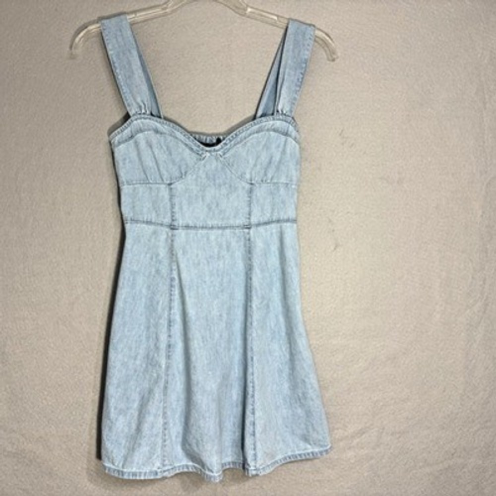 Gap Babydoll Denim Mini Dress Womens Size S Fit Flare 90s Y2K Style Feminine